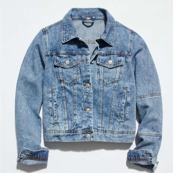 FREE PEOPLE | Rumors Denim Jacket in Light Indigo - Picture 1 of 11